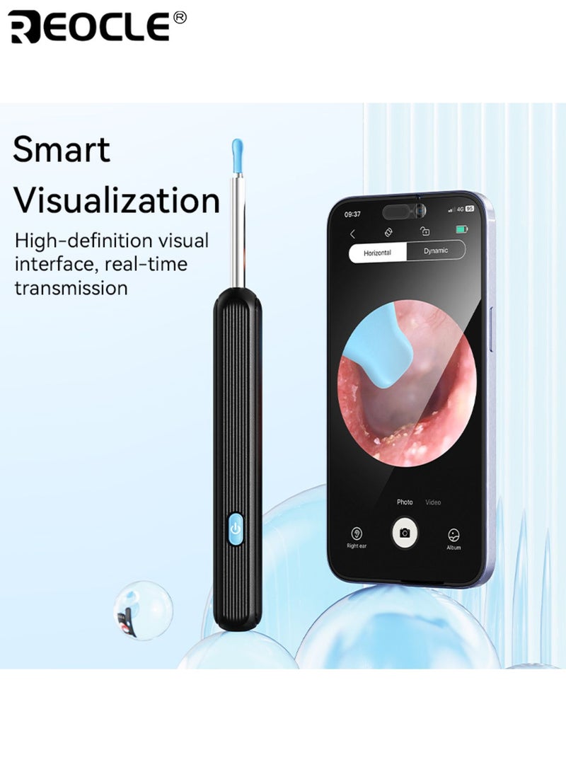 REOCLE 7PCS Ear Wax Removal Kit with Camera and Light 6 Silicone Tips Compatible with iOS and Android Devices Safe and Easy Home Ear Cleaning Tool for Adults - Image 3