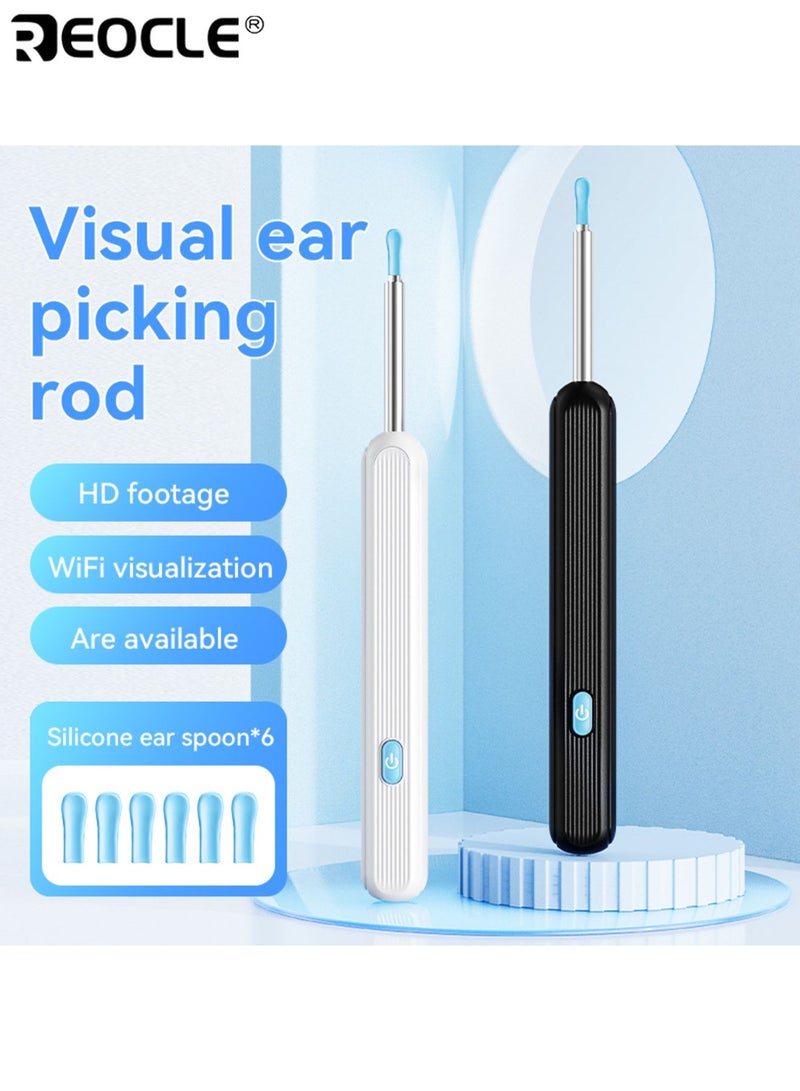 REOCLE 7PCS Ear Wax Removal Kit with Camera and Light 6 Silicone Tips Compatible with iOS and Android Devices Safe and Easy Home Ear Cleaning Tool for Adults - Image 2