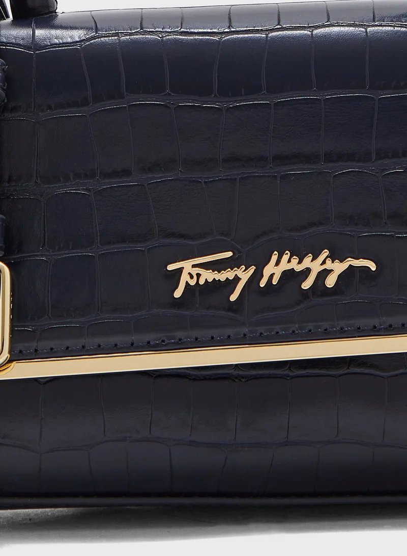 TOMMY HILFIGER Modern Bar Croc Satchel