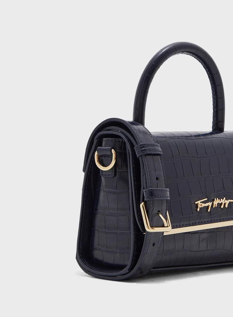 TOMMY HILFIGER Modern Bar Croc Satchel