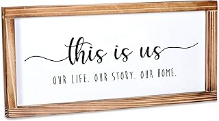 MAINEVENT MAINEVENT This is Us Sign - Rustic Farmhouse Decor for the Home Sign - Wall Decorations for Living Room, Modern  - Image 1