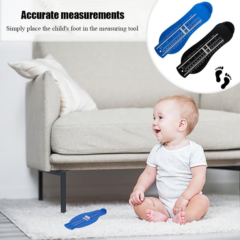 TRKETK 2 Piece Children's Foot Measuring Tool, Shoe Size Measure Foot Measuring Device Foot Measuring Kit UK Shoe Size (Black + Blue) - Image 3
