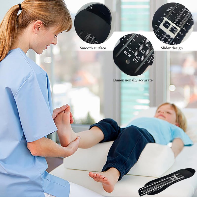 TRKETK 2 Piece Children's Foot Measuring Tool, Shoe Size Measure Foot Measuring Device Foot Measuring Kit UK Shoe Size (Black + Blue) - Image 5