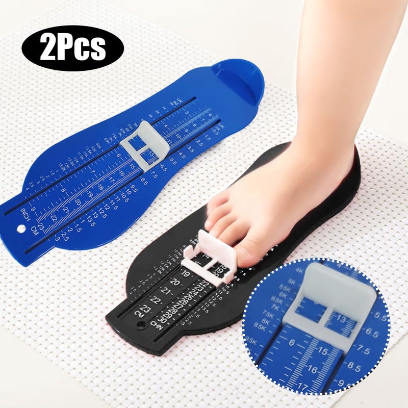 TRKETK 2 Piece Children's Foot Measuring Tool, Shoe Size Measure Foot Measuring Device Foot Measuring Kit UK Shoe Size (Black + Blue) - Image 4
