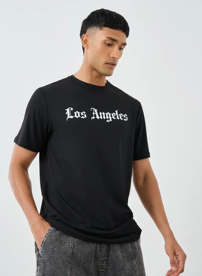 Take Two Slogan Print Round Neck Regular Fit T-Shirt