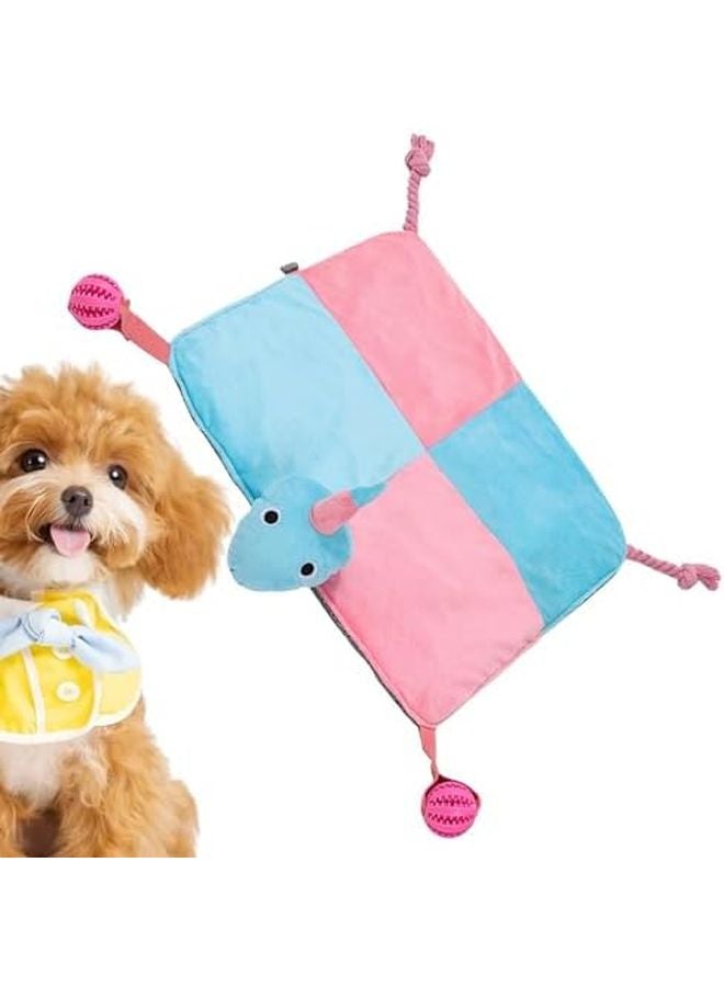 Pink Dog Play Mat Interactive Feeding Puzzle With Squeaky Toy Non Slip Design - Image 1