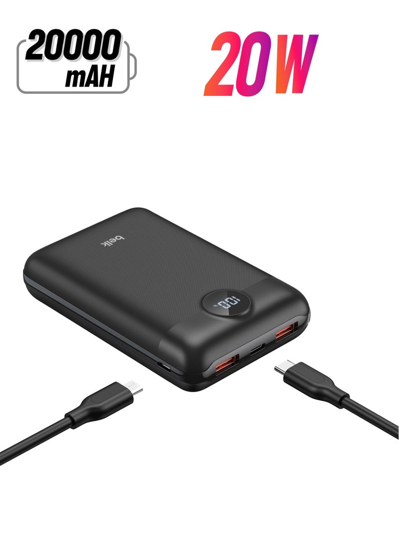بيلك - شاحن باور بانك سريع 20000 مللي أمبير PD20W شاشة LED ذكية مع كابل - Image 1