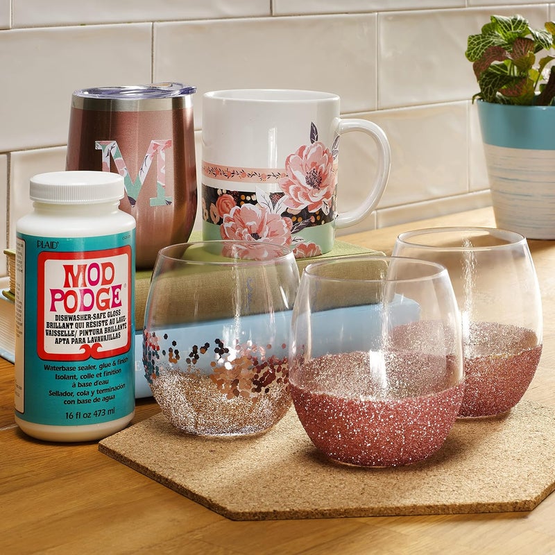 Mod Podge Dishwasher Safe Waterbased Sealer, Decoupage Glue with Gloss Finish, 8 fl oz (Pack of 3), Clear (CS15059A)- (Pack of 3) - Image 4