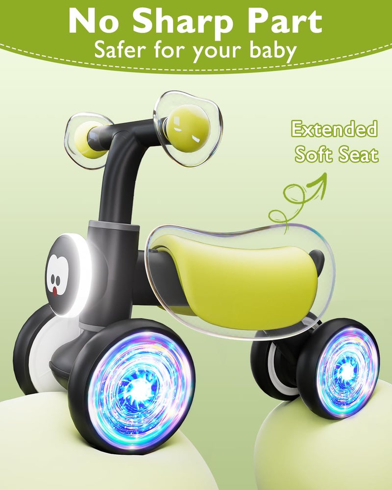 Doselie Colorful Glow Wheel Toddler Balance Bike,Baby Toys for 1 Year Old Boy Girls,12-24 Months Baby Balance Bike with Soft Music Cute Animal Sound,1st Birthday Gifts - Image 5