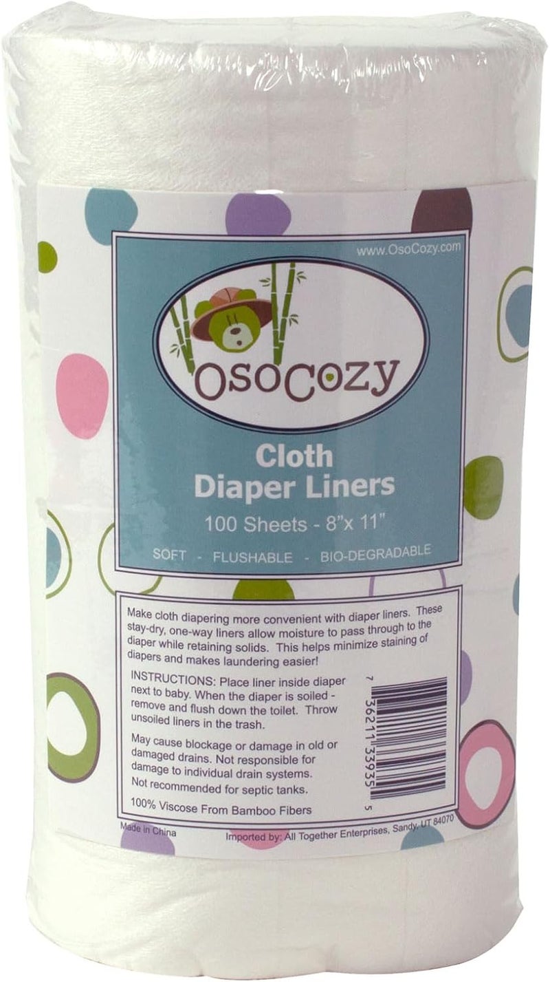 OsoCozy Flushable Diaper Liners - Make Cloth Diapering Convenient with Easy, Quick, Cloth Diaper Liners - Super Soft and Gentle on Baby’s Skin - Image 1