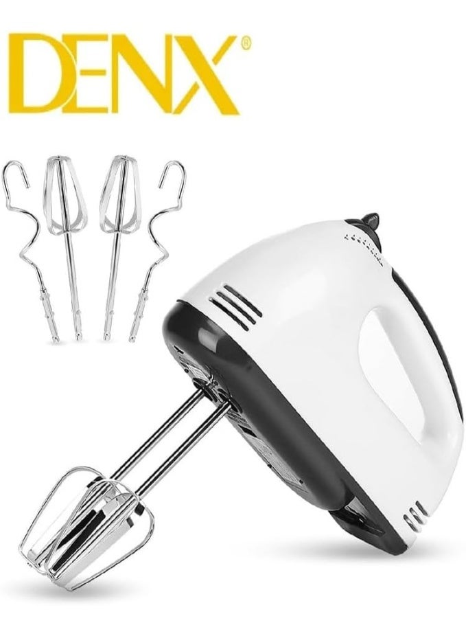 DENX 260W Hand Blender DX2007 – 7 Speeds Multi-Function Electric Mixer with Sharp Stainless Steel Blades for Eggs, Cream, Dough, Smoothies, Juices, Sauces, Whipping & Mixing – White - Image 2