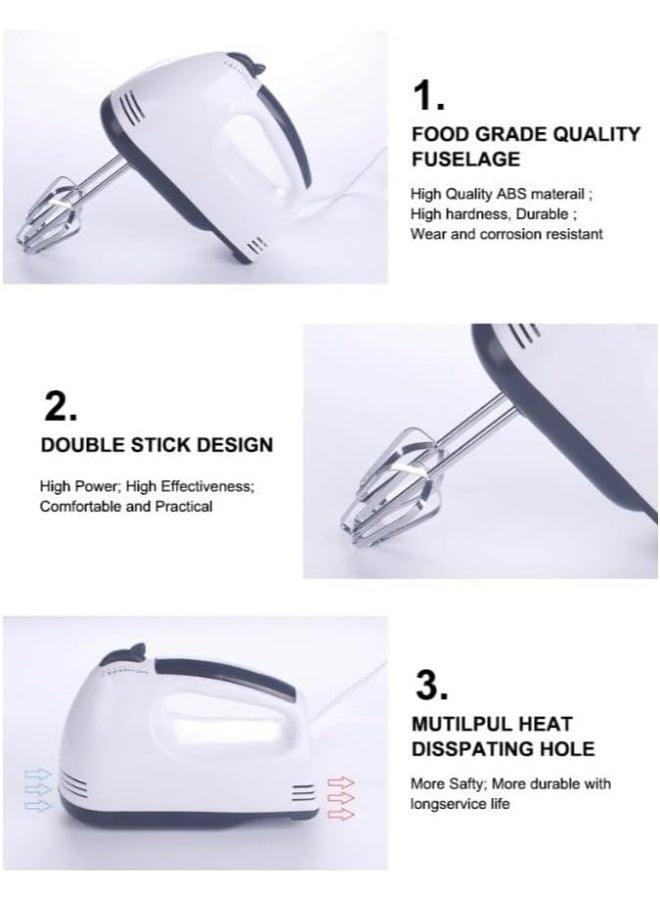 DENX 260W Hand Blender DX2007 – 7 Speeds Multi-Function Electric Mixer with Sharp Stainless Steel Blades for Eggs, Cream, Dough, Smoothies, Juices, Sauces, Whipping & Mixing – White - Image 5