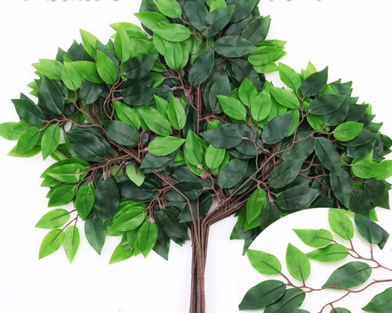 The Decor Affair 12Pcs- Artificial Banyan Leaves Plastic Tree Branches Plant,Maple Leaf and Silk Flowers and Leaves, Plastic Vines Leafs. (Green) - Image 5