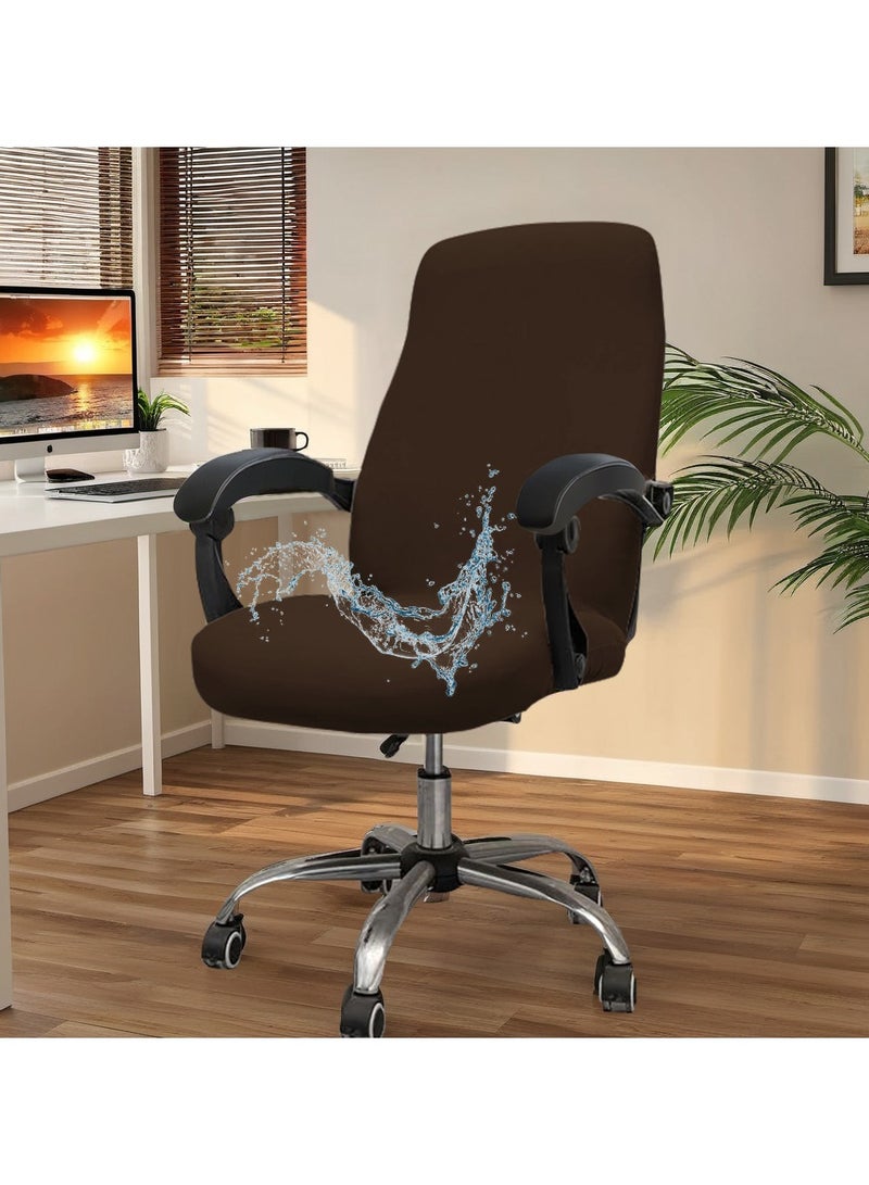 DUNISO Computer Office Chair Covers, Universal  Removable Computer Chairs Cover Stretch Rotating Mid Back Chair Slipcovers Cover Washable Seat Cushion Protectors For Office Computer Chairs  - Image 1