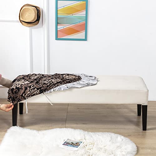 HEAVY DRIVER® Bench Covers High Stretch Slipcover for Dining Room Bench Seat Cushion Cover (Pattern - A) - Image 2