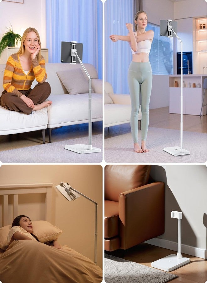 Viozon Tablet Floor Stand, Height & Angle Adjustable Tablet Holder with Aluminum Alloy Arm Tube, 360° Rotation for Bed, Sofa, Desk, Compatible with 3.5-11'' iPad Pro/Air/Mini, iPhone 15/14, Kindle. - Image 2