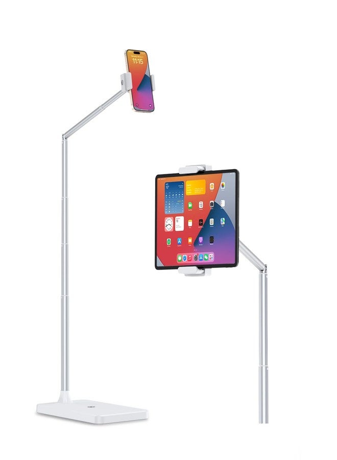 Viozon Tablet Floor Stand, Height & Angle Adjustable Tablet Holder with Aluminum Alloy Arm Tube, 360° Rotation for Bed, Sofa, Desk, Compatible with 3.5-11'' iPad Pro/Air/Mini, iPhone 15/14, Kindle. - Image 1