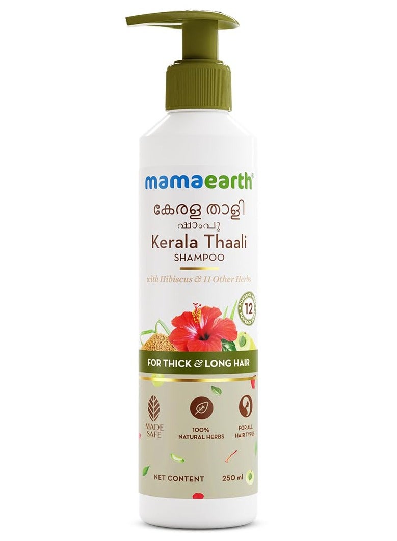 Mama Earth Kerala Thaali Shampoo with Hibiscus, Shikakai, Amla, Flax Seeds for Thick & Long Hair - 250 ml| Ready To Use Thali | Gently Cleanses | Adds Shine | 12 Potent Herbs | 100% Natural Herbs - Image 1