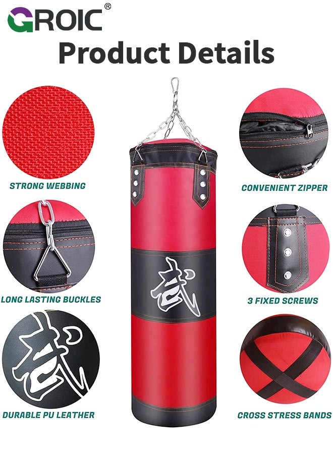 GROIC Punching Bag Set for Adults, Heavy Boxing Bag Set with 12 OZ Boxing Gloves, Wall Mount,Suitable for MMA Karate Kickboxing Boxing Muay Thai Training at Home or Gym - Image 2