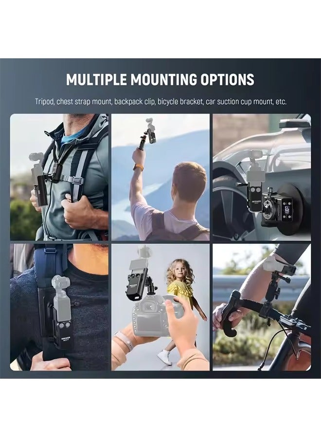 Neewer NEEWER Pocket 3 Extension Mount Adapter Compatible with DJI Osmo Pocket 3 Accessories, Protective Cage Bracket Mic Holder Clamp Stand w/Cold Shoe, Mounting Bolt for Tripod Vlog Video Recording, AC017  - Image 2