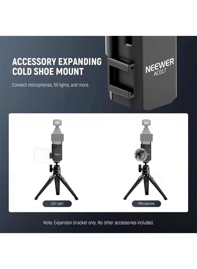 Neewer NEEWER Pocket 3 Extension Mount Adapter Compatible with DJI Osmo Pocket 3 Accessories, Protective Cage Bracket Mic Holder Clamp Stand w/Cold Shoe, Mounting Bolt for Tripod Vlog Video Recording, AC017  - Image 5
