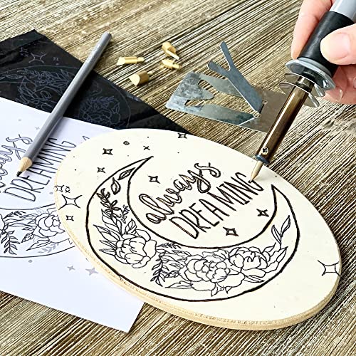 ArtSkills Wood Burning Kit for Beginners, Deluxe Pyrography Wood Engraving Art Set with Burner Pen, Stencils, Watercolor Paints, DIY Tools for Adults and Kids, 48 Pieces - Image 5