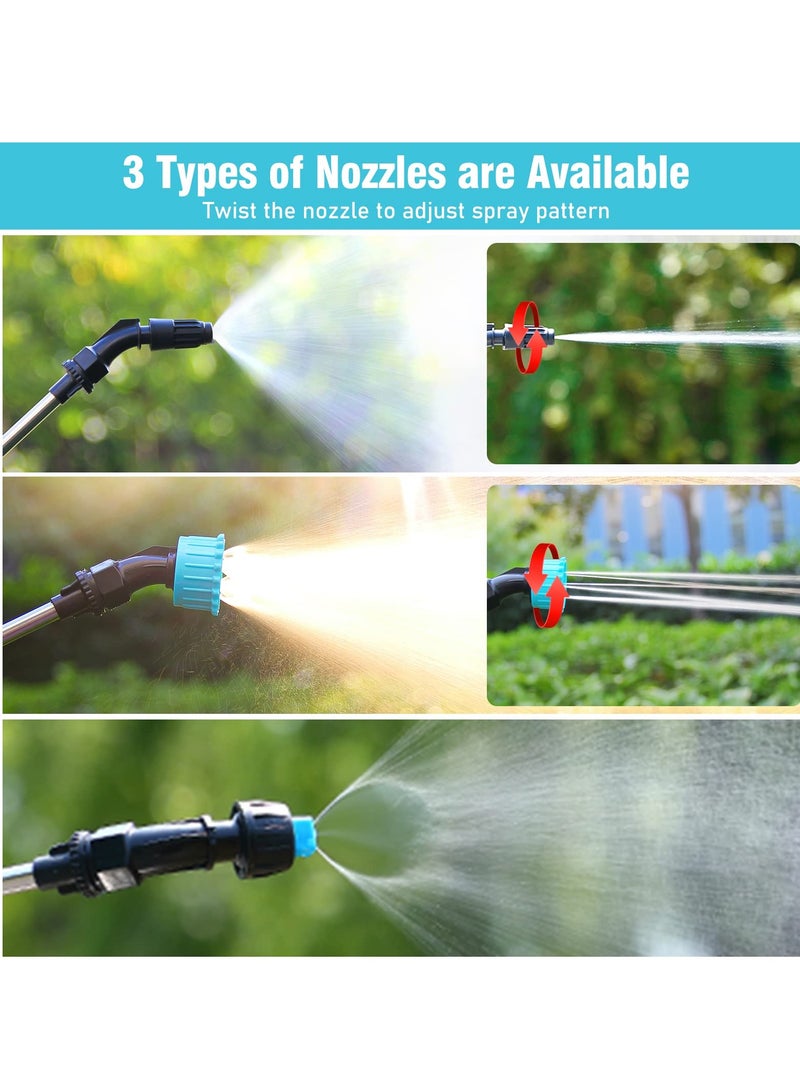 Excefore Battery Powered Sprayer Wand, Rechargeable Portable Spray Wand for Gardening23.6 Inch Electric Telescopic Watering Wand with 16.4 FT Hose, , 3 Nozzles  - Image 4