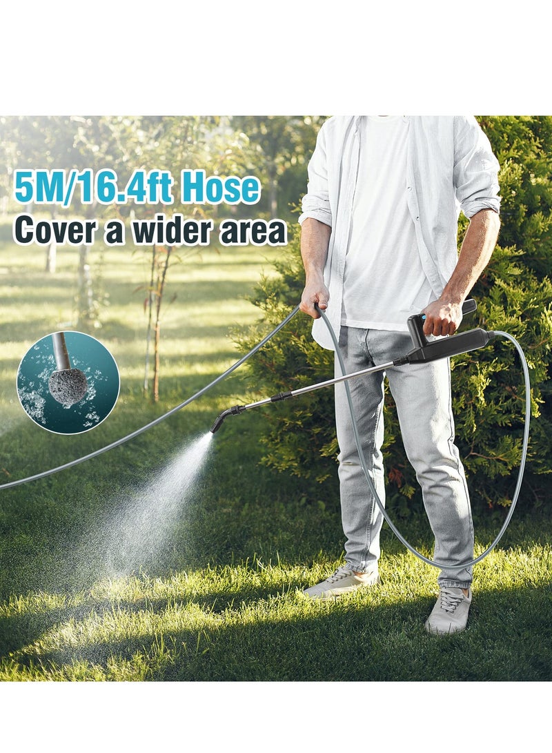 Excefore Battery Powered Sprayer Wand, Rechargeable Portable Spray Wand for Gardening23.6 Inch Electric Telescopic Watering Wand with 16.4 FT Hose, , 3 Nozzles  - Image 3