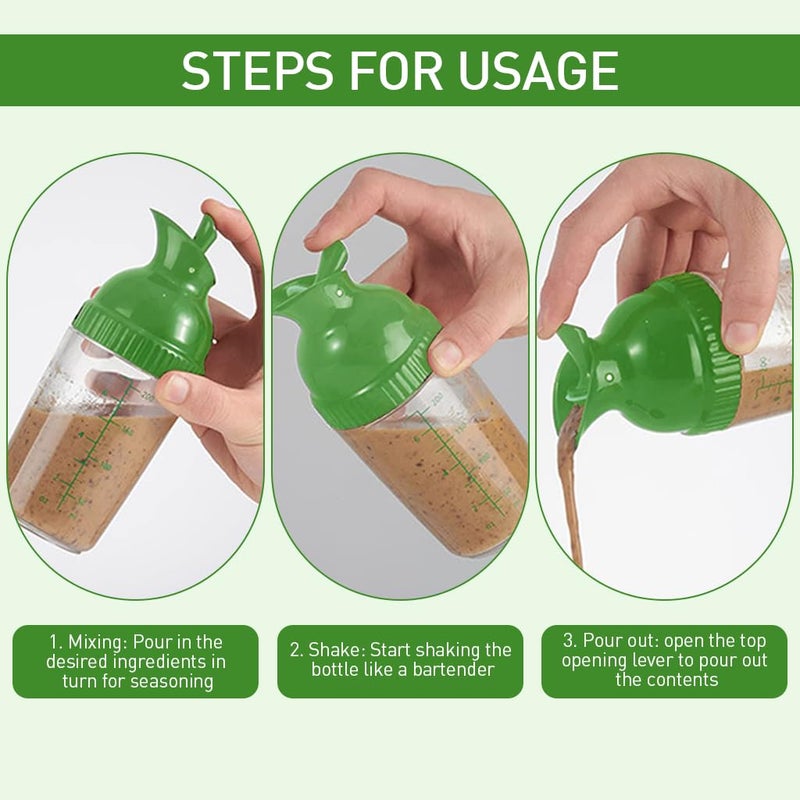 SUPVOX Supvox® 200ml Sauce Bottle Oil Dispenser with Airtight Sealing Cap Ketchup Salad Dressing Oil Containers for Kitchen Leak-Proof Oil Honey Sauce Bottle Dispenser - Green - Image 3