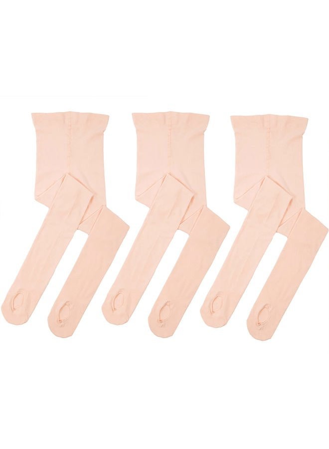 MdnMd 3 Pack Transition Footless Ballet Legging Stocking Pantyhose Dance Ballet Tights for Toddler Girls (Ballet Pink, Child Age 4-6) - Image 2