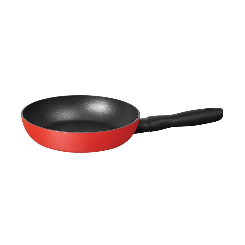 Meyer Bauhaus Aluminium Non Stick Frypan | Frying Pan | Omlette pan | Fry pan with Stick Handle | Egg Pan | Gas and Induction Compatible, 20cm, Red - Image 1