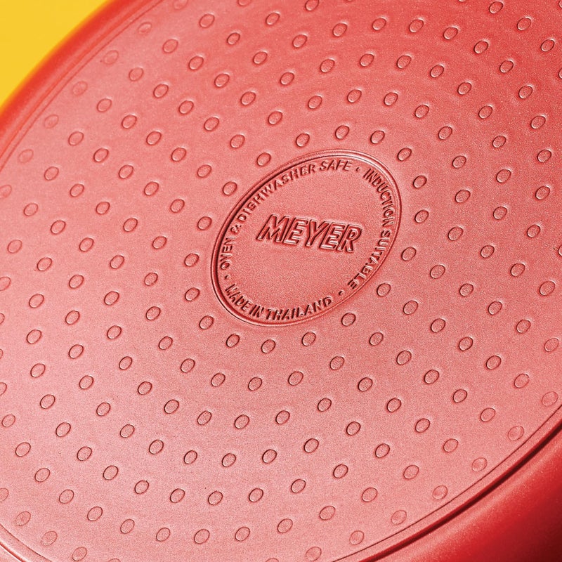 Meyer Bauhaus Aluminium Non Stick Frypan | Frying Pan | Omlette pan | Fry pan with Stick Handle | Egg Pan | Gas and Induction Compatible, 20cm, Red - Image 5