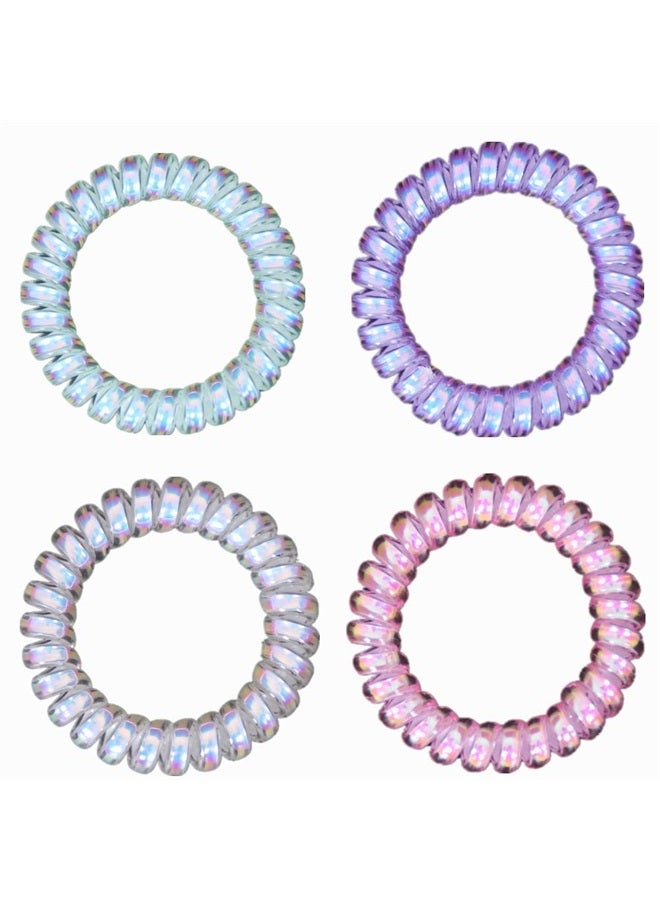 Hodooly 6 Piece Coil Hair Ties, Traceless Hair Ties, Phone Cord Hair Ties Multicolor Large Spiral Hair Ties, Mega Hair Coil Set for Thick, Curly and Long Hair, Dent, Creaseless and No Headaches - Image 5