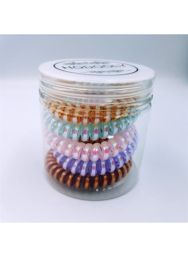 Hodooly 6 Piece Coil Hair Ties, Traceless Hair Ties, Phone Cord Hair Ties Multicolor Large Spiral Hair Ties, Mega Hair Coil Set for Thick, Curly and Long Hair, Dent, Creaseless and No Headaches - Image 3