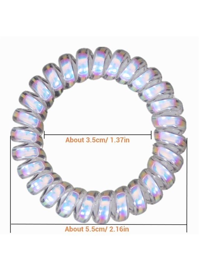 Hodooly 6 Piece Coil Hair Ties, Traceless Hair Ties, Phone Cord Hair Ties Multicolor Large Spiral Hair Ties, Mega Hair Coil Set for Thick, Curly and Long Hair, Dent, Creaseless and No Headaches - Image 4