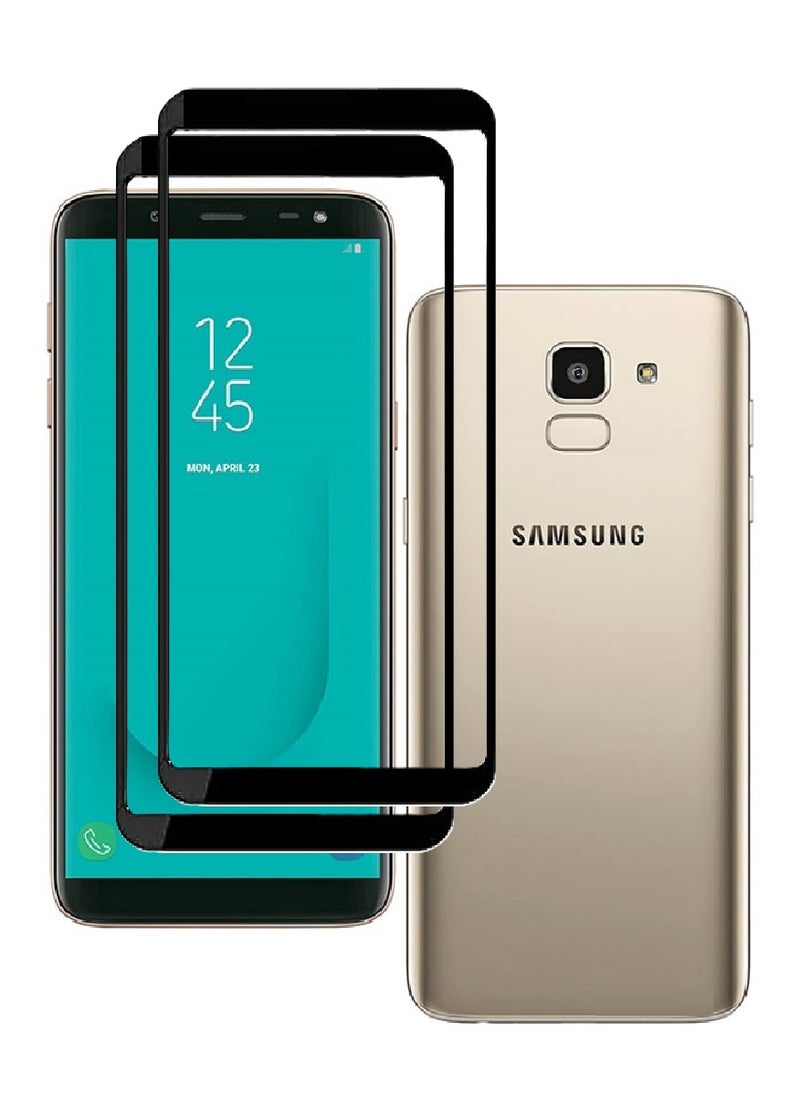 AINA 2 Pieces Tempered Glass Screen Protector 5D Designed For Samsung Galaxy J6 Full Glue Edge to Edge Full Screen Coverage And Bubble Free - Image 1