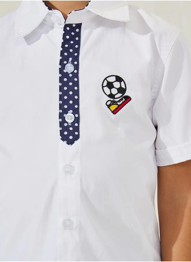 ستايلي Football Embroidery Detail Shirt