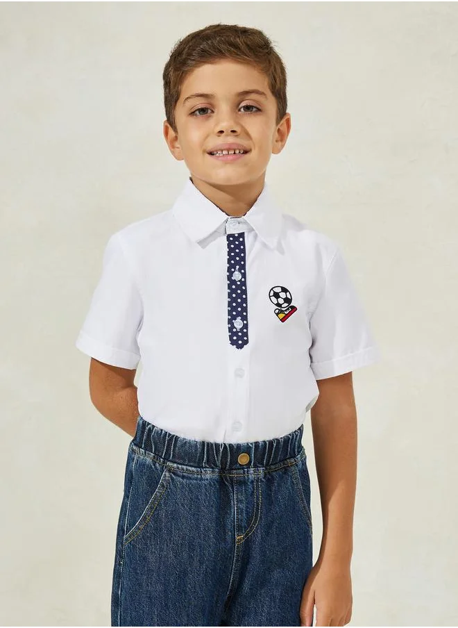 ستايلي Football Embroidery Detail Shirt