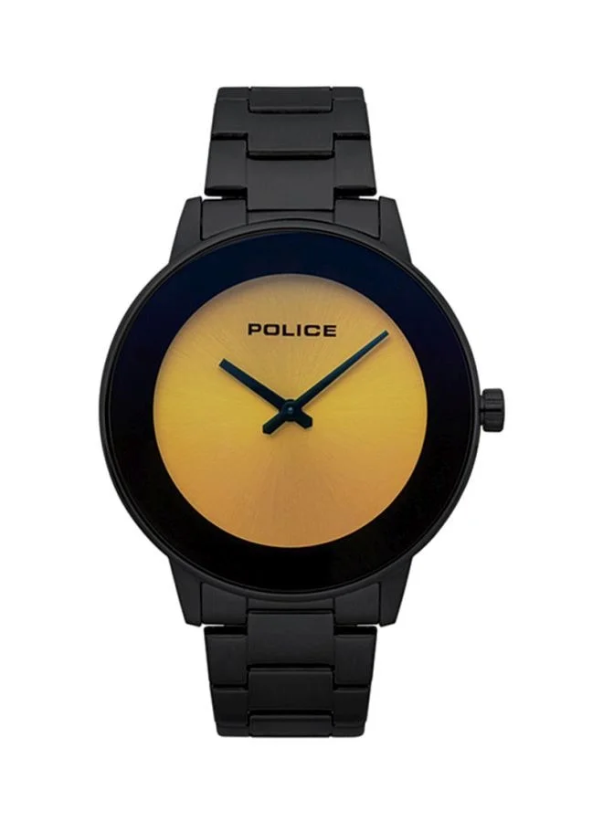 Sunrise Champagne Dial Black Black Stainless Steel Analog Watch for Men 43mm