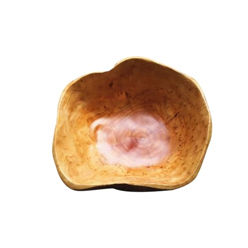 MIATTCLD Wooden Bowl Decorative Natural Wood Fruit Bowl, Irregular Creative Wood Bowls, Rustic Hand Carved Candy Snack Keys Serving Bowls for Home Decor (10"-12" Diameter) - Image 1