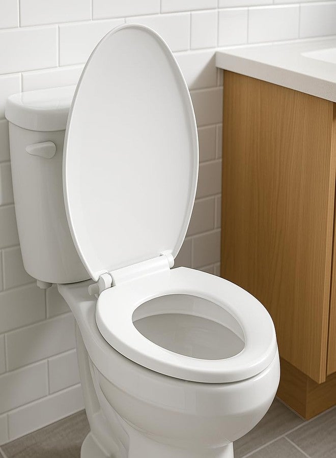 BNYD Plastic Round Toilet Seat 17" - Standard Size Toilet Seat Cover, Easy to Install, Heavy-Duty Plastic, Fits Most Round Toilets, Easy to Clean, Bathroom Replacement Toilet Seat with Lid - Image 3