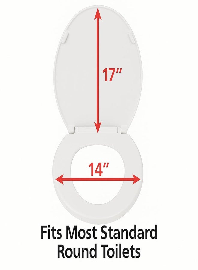 BNYD Plastic Round Toilet Seat 17" - Standard Size Toilet Seat Cover, Easy to Install, Heavy-Duty Plastic, Fits Most Round Toilets, Easy to Clean, Bathroom Replacement Toilet Seat with Lid - Image 5