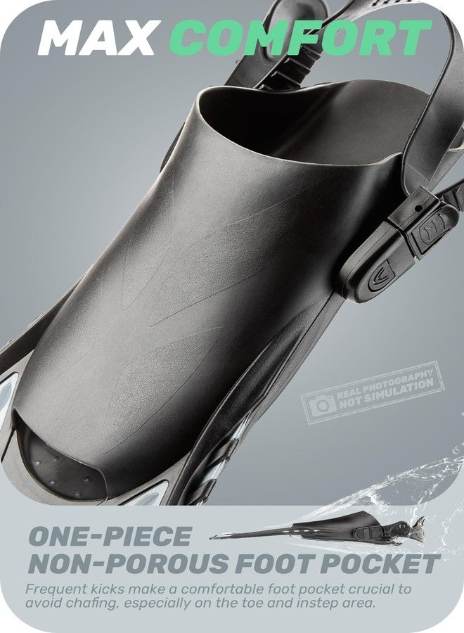 CAPAS Snorkel Fins, Swim Fins Travel Size Short Adjustable for Snorkeling Diving Adult Men Women Kids Open Heel Swimming Flippers (White, Kids JR 9-13) - Image 5