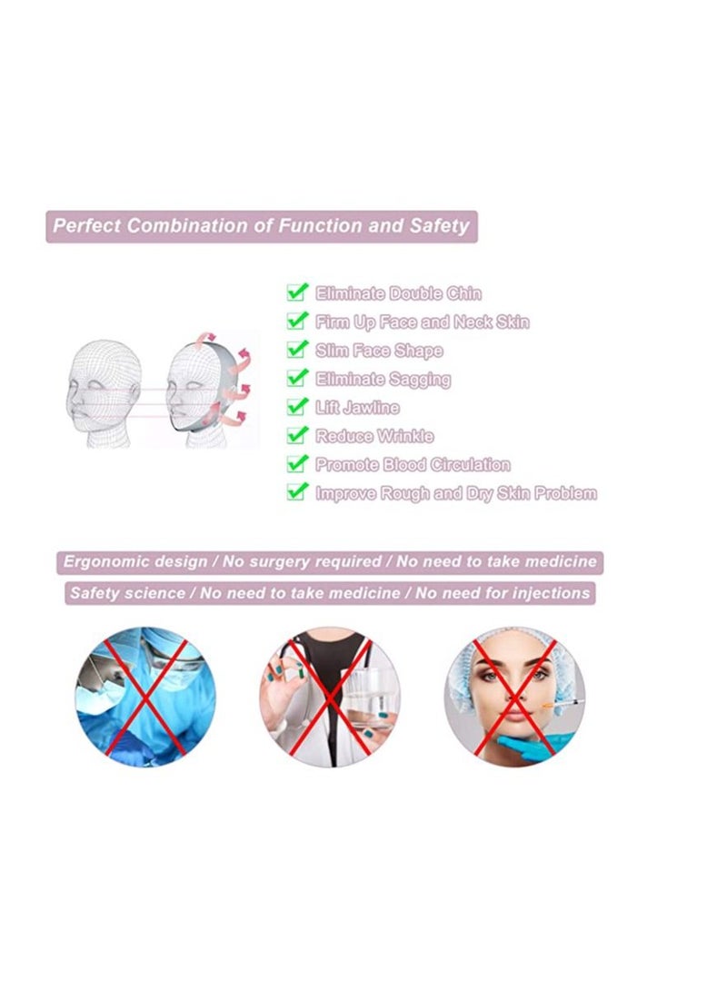 Generic Face Slimming Belt Face Weight Slimming Device, Double Chin Lifting Strap Lifting Cheeks Chin Up Belt Painless Anti Wrinkle Tape Remove Sagging Anti Aging Breathable Face Contouring Tape  - Image 2