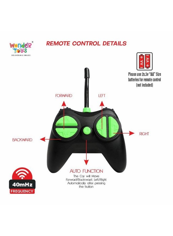 وندر سيارة وندر 360° دوارة تعمل بالتحكم عن بُعد - أضواء LED، صوت، مركبة تحكم عن بُعد للطرق الوعرة للأطفال والكبار (أخضر) - Image 2