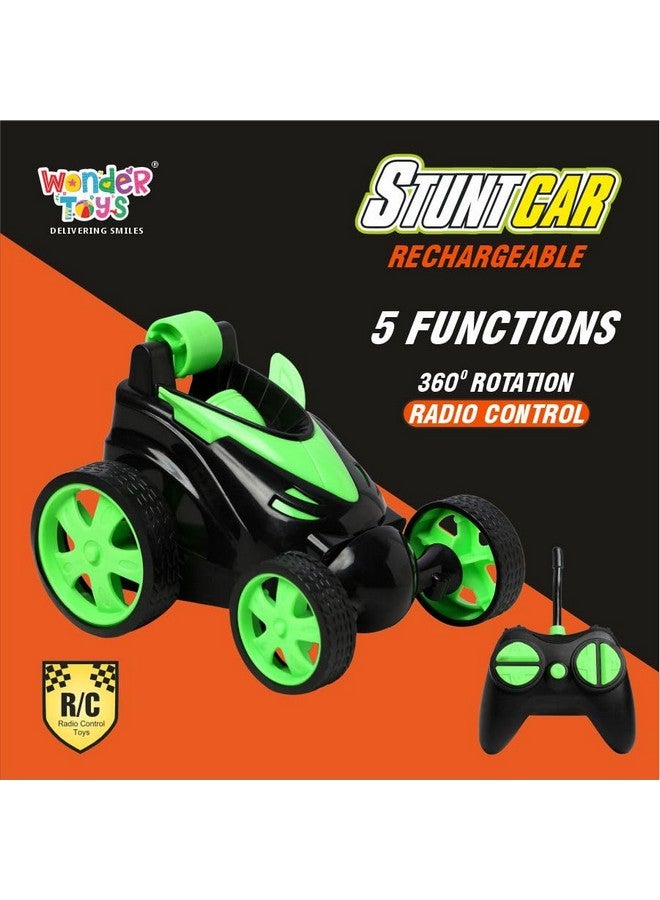 وندر سيارة وندر 360° دوارة تعمل بالتحكم عن بُعد - أضواء LED، صوت، مركبة تحكم عن بُعد للطرق الوعرة للأطفال والكبار (أخضر) - Image 5