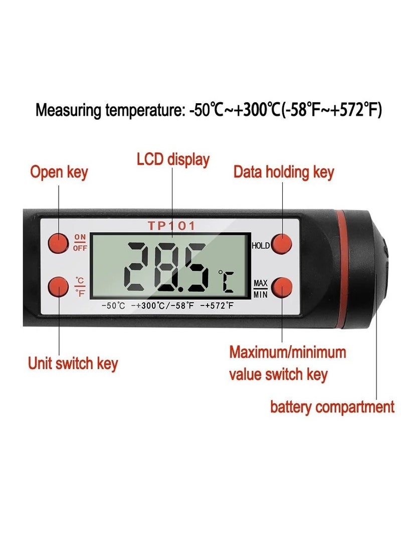 1-Piece Digital Meat Thermometer – Cooking & BBQ Probe for Kitchen, Grill, Candy, and Baking (Black/White)  - Image 4