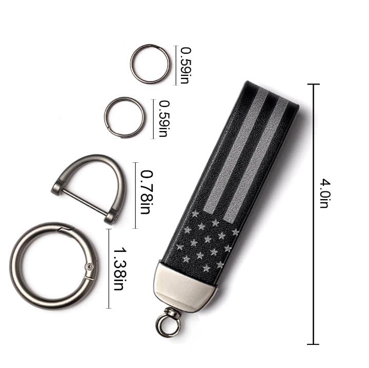 Amasodaon Car Key Chain (2 Sets) Premium American Flag Car Keychain with Zinc Alloy Ring â€“ USA Flag Durable Key Holder Suitable for All Kinds of Automobiles - Unisex Accessories - Image 2