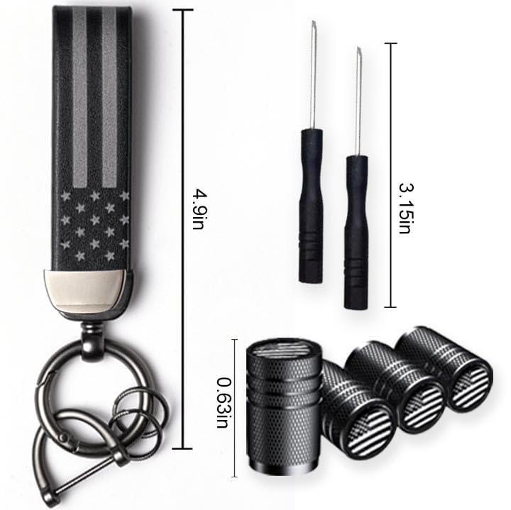 Amasodaon Car Key Chain (2 Sets) Premium American Flag Car Keychain with Zinc Alloy Ring â€“ USA Flag Durable Key Holder Suitable for All Kinds of Automobiles - Unisex Accessories - Image 3