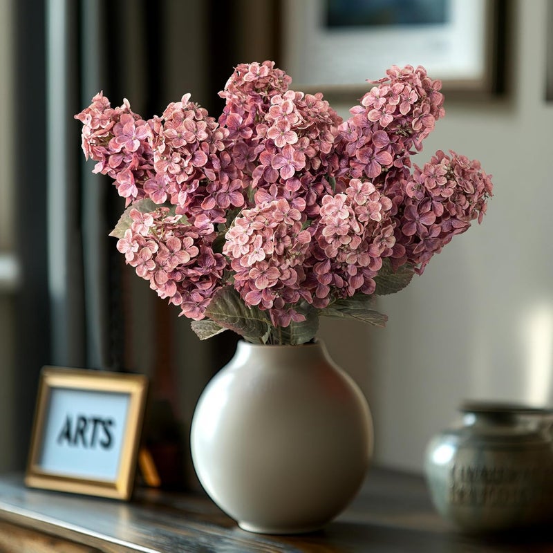 Ttranewsoo Faux Hydrangea Flower Hydrangea Artificial Flowers Hydrangea Bouquet Faux Flower Table Centerpieces for Home Wedding Bridal Bouquet Office Party DIY Floral Decor - Image 1